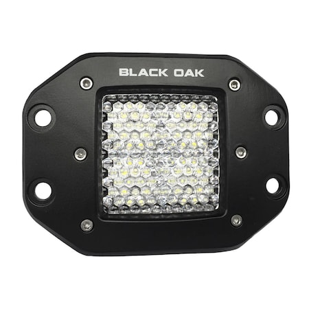 Black Oak 2in Flush Mount LED Pod Light - Flood Optics - Black Housing - Pro Series 3.0 -  BLACK OAK LED, 2F-FPOD10CR